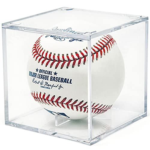 Baseball-Schaukasten, UV-geschützter Acryl-Würfel, Baseball-Halter, quadratisch, klare Box, zur Aufbewahrung von Erinnerungsstücken, Sport, offizielles Baseball-Autogramm
