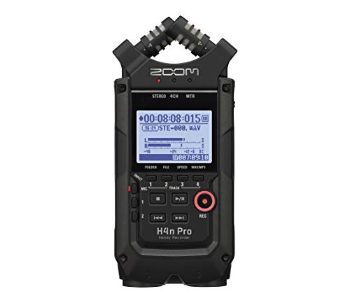 Zoom H4n Pro Black/220GE Handy Recorder - Audio Aufnahmegerät (4 Spuren, Mikrofonverstärker, bis 140 db SPL, 3, 5 mm Klinke In, 24/48V Phantomspeisung, 1, 9
