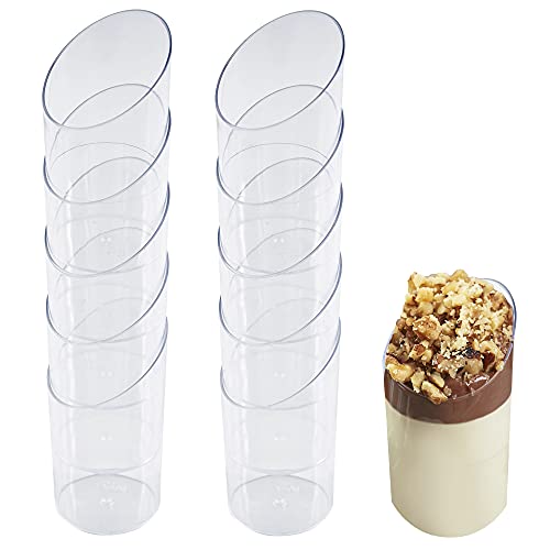 MATANA 100 Mini Dessertschalen, Dessertgläser aus Kunststoff, Kleine Transparente Dessertbecher für Hochzeiten, Geburtstage & Partys - 70ml