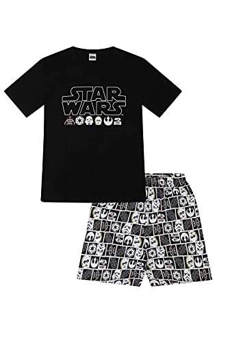 Disney Offizieller Star Wars Herren-Schlafanzug aus Baumwolle, Schwarz , XL