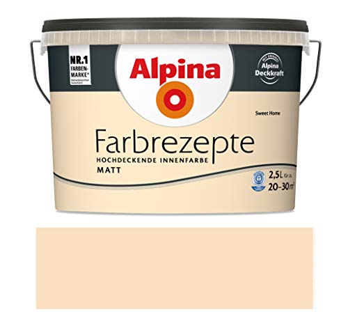 Alpina Farbrezepte Innenfarbe Wandfarbe matt, 2,5 L Sweet Home, Apricot