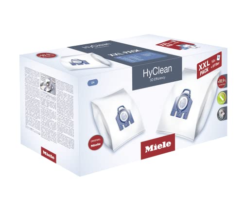 Miele Original Zubehör – XXL-Pack HyClean 3D GN Staubsaugerbeutel – Hält den Staub im Staubsauger – 4 Boxen mit insgesamt 16 Staubsaugerbeuteln (10408410)