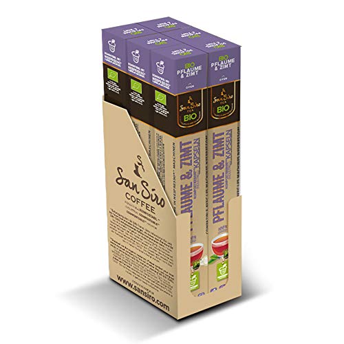 SanSiro® BIO Tee PFLAUME & ZIMT für Nespressso® 60 Teekapseln BAG (10 Kapseln x 6 Stück)