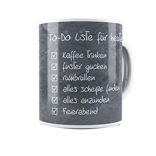 Creativgravur® Kaffeetasse Kaffeebecher - To-Do Liste - das perfekte Geschenk für Arbeitskollegen oder Chefs und Vorgesetzte