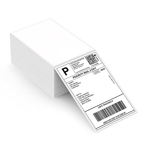 MUNBYN Versandaufkleber 4×6 DHL Etiketten (500 Stück 10.2 x 15.2 cm) Thermopapier Versandetiketten für Labeldrucker 4XL Wasserfester Etiketten Papier, BPA/BPS-frei
