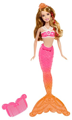 Mattel BDB49 - Barbie in die magischen Perlen Meerjungfrau, Puppe zum Film, rot
