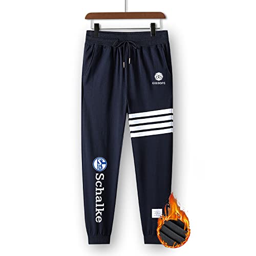 BOLGRTYXC Schalke 04 -Druck Plus samtverdickende Sporthose Herren- und Damenmode Fitness Jogginghose Trainingshose Fleece/B/M