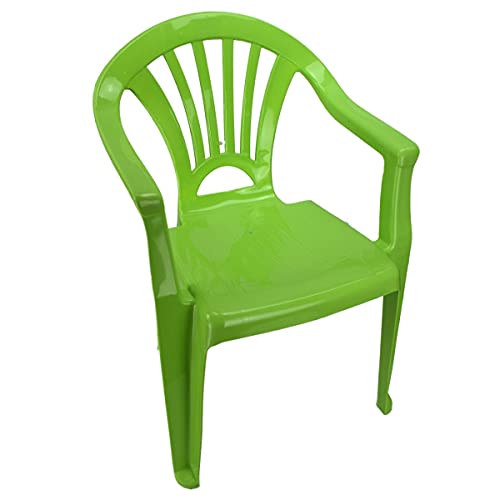 Marabella Kinderstuhl Gartenstuhl Stuhl für Kinder in blau, grün, orange oder pink Garten, Farbe:grün