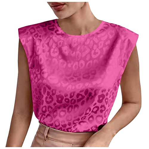 Tshirt Damen Solide Tunika Damen V-Ausschnitt Damen Oberteile Sommer Basic Kurzarm Shirts Langarm Tops Atmungsaktiv Casual Tops (Hot Pink, XL)