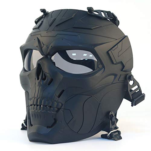 Airsoft Tactical Skull Maske Schutzausrüstung Vollgesichtsmaske Smoked Lens Maske für Jagd Paintball CS Wargame Halloween
