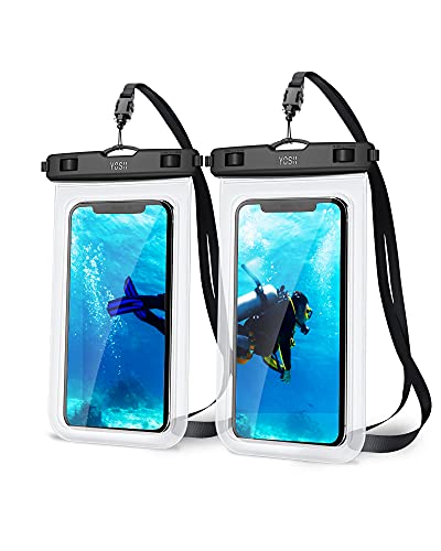 YOSH wasserdichte Handyhülle 7,0 Zoll (2 Stück) Handy Wasserschutzhülle für Schwimmen Baden und Kochen IPX8 Waterproof Phone Case Kompatibel mit iPhone 12 11 Pro XS Max XR X Samsung S8