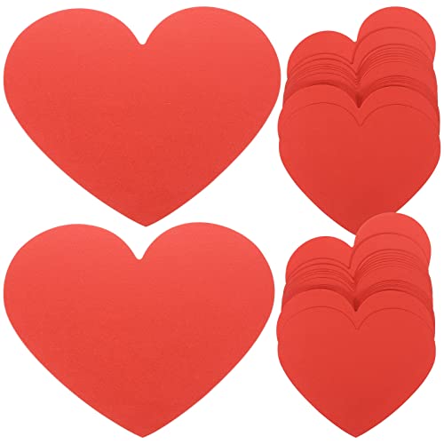 Operitacx Herzförmige Papierausschnitte: 40 Stück rote Herz-Kartonausschnitte für Valentinstag, Basteln, Pinnwand, Wanddekoration, Klassenzimmer, Kinder, Liebe und Frieden, Schule, Bastelprojekte