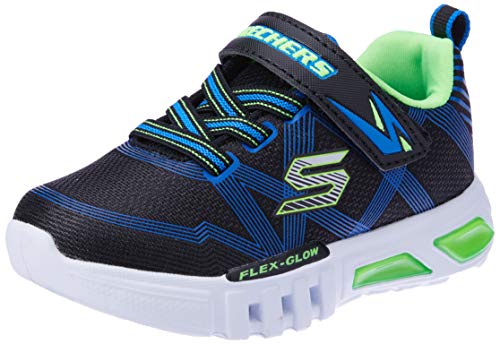 Skechers Jungen Flex-glow-90542l Sneaker, Schwarz Black Blue Lime Bblm, 28 EU