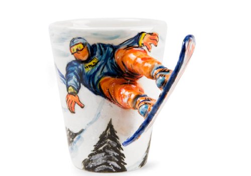 Snowboard Geschenke, Kaffeetasse Handgefertigt von Blue Witch