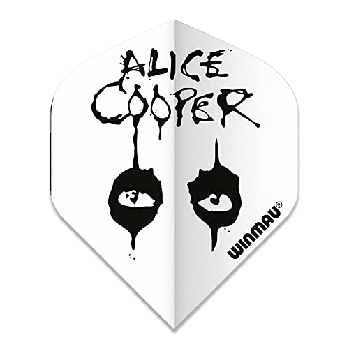 WINMAU Rock Legends Alice Cooper White Rhino Extra Thick Dart Flights - 1 Satz pro Packung (Insgesamt 3 Flüge)