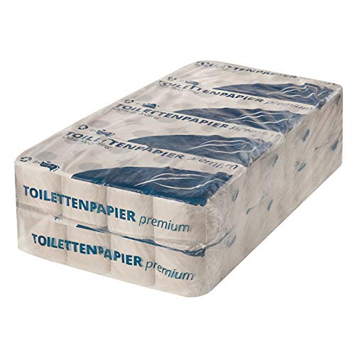 64 Rollen | Toilettenpapier Standard [ 2-lagig ] 250 Blatt je Rolle | sehr weich und soft | Klopapier naturweiß