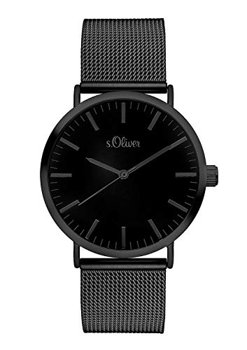 s.Oliver Damen Analog Quarz Armbanduhr mit Edelstahlarmband SO-3216-MQ