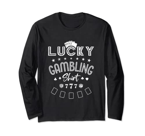 Lucky Gambling Gambler Poker Karten Slot Machine Craps Langarmshirt