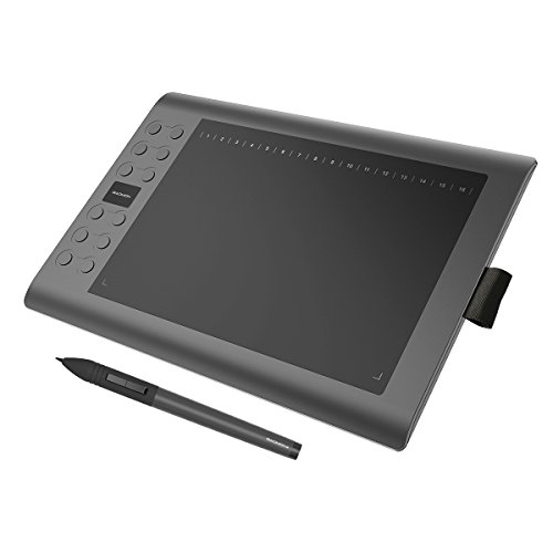 GAOMON M106K - 10 x 6 Zoll Profi Grafiktablett mit 12+16 Programmierender Tasten und Kabellosem Stift