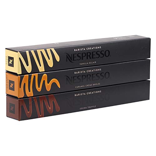 Nespresso Barista Creations - Trio - Vanilla Eclair, Creme Brulee, Cocoa Truffle - Ehem. Variations Vanilio, Caramelito, Ciocattino (30 Kapseln)