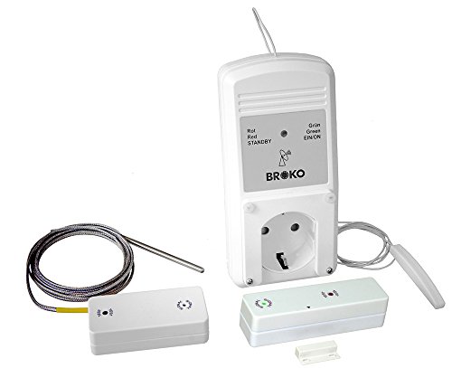 BROKO Funk-Sicherheits-Abluftsteuerung BL220FAT(SG)-System mit Außenantenne und Temperaturfühler/Funkschalter/Antenne/Temperaturfühler/Dunstabzugshaubensteuerung