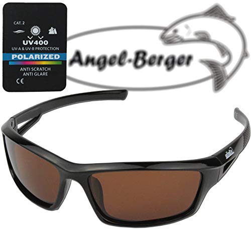 Angel-Berger High UV Polarisationsbrille Verschiedene Modelle Polbrille Angelbrille (Magic Baits braune Gläser)
