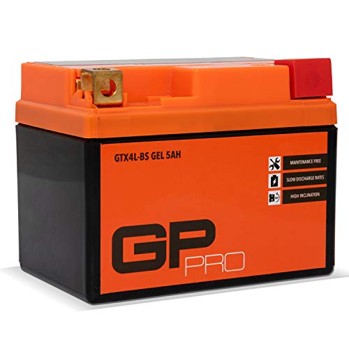GP-PRO Gel-Batterie 12V 5Ah GTX4L-BS (ähnlich YB4L-B / YTX5L-BS / YTX4L-BS)