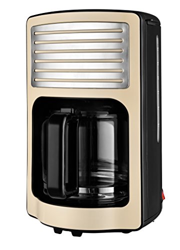 Team Kalorik Filter-Kaffeemaschine mit 1,8 l Fassungsvermögen, Glaskanne, Für bis zu 15 Tassen, 1000 W, Creme-Weiß, TKG CM 2500