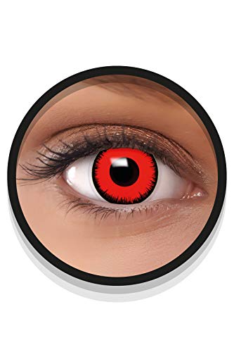 FXEYEZ Farbige Halloween Kontaktlinsen rot VOLTURI VAMPIR, weich, 2 Stück (1 Paar), Ohne Sehstärke