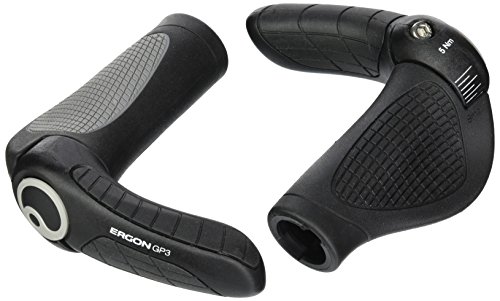 Ergon – GP3 Fahrradgriff | Ergonomisch mit Bar-End | Trekking, Touring, MTB | Gripshift | Small | Schwarz/Grau