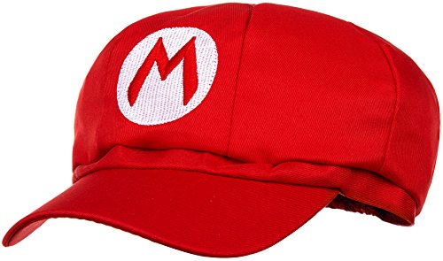 Balinco Super Mario Mütze rot für Erwachsene (Damen & Herren) Karneval Fasching Verkleidung Kostüm Mützen Hut Cap Herren Damen Kappe