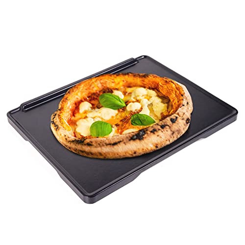 SILBERTHAL Pizzastein für Gasgrill & Backofen – Beschichtet – Rechteckig 30×38 cm – Steinplatte aus Cordierit zum Pizza- & Brot backen