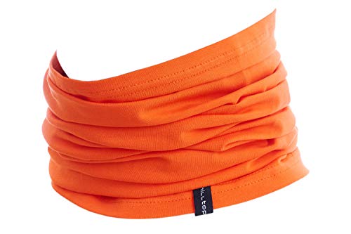 Halstuch aus Baumwolle, Multifunktionstuch, Schlauchtuch, Bandana, Geschenk für Frauen und Männer, Farbe/Design:Orange