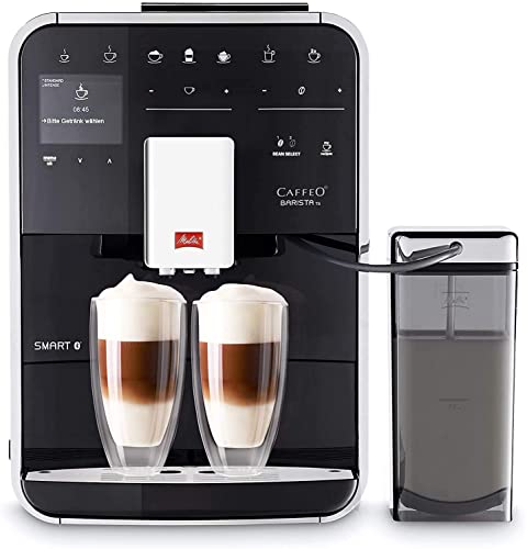 Melitta Caffeo Barista TS Smart F850-102, Kaffeevollautomat mit Milchbehälter, Smartphone-Steuerung mit Connect App, One Touch Funktion, Schwarz