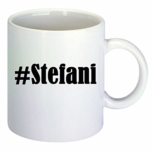 Kaffeetasse #Stefani Hashtag Raute Keramik Höhe 9,5cm ? 8cm in Weiß