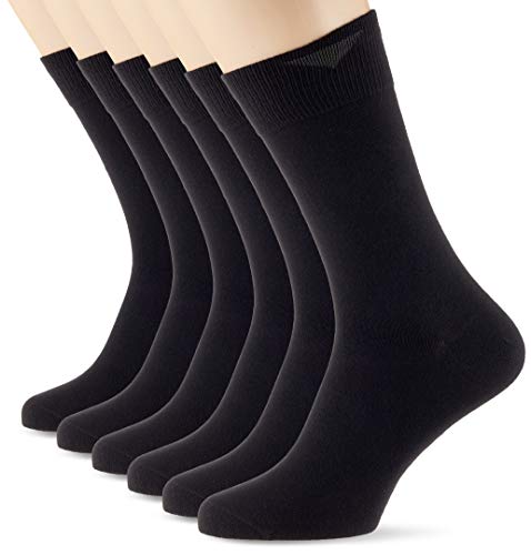 Nur Der Herren 6er Pack Cotton Stretch Socken Schwarz (Schwarz 940), 43/46 (Herstellergröße: 43-46) (per of 6