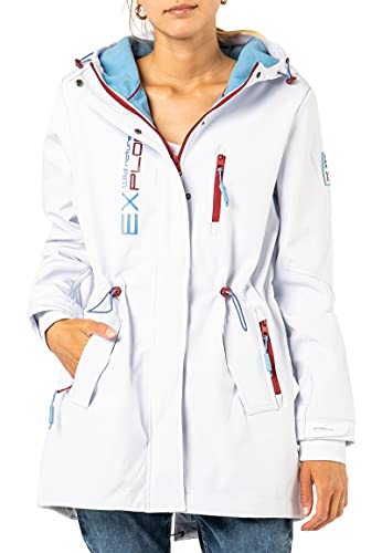 Sublevel Damen Softshell-Mantel Übergangs-Jacke mit Kapuze White L