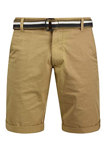 Blend Bruno Herren Chino Shorts Bermuda Kurze Hose Mit Gürtel Regular Fit, Größe:L, Farbe:Sand Brown (75107)