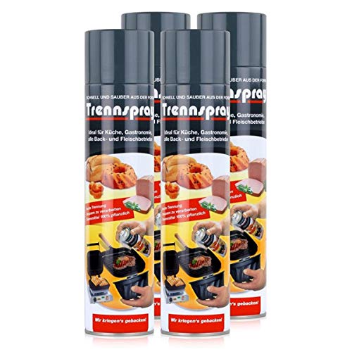 Boyens 4er Set Spraydosen mit 600 ml Antihaftspray, zum Einfetten von Grillrosten und für Auflaufformen (Etikett in deutscher Sprache)