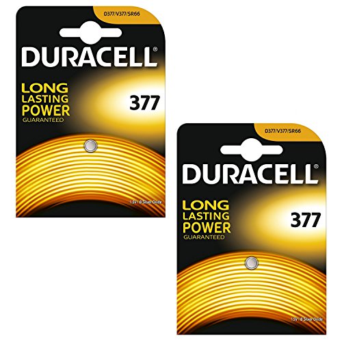 Duracell 377 Uhrenbatterien, Silberoxid, 1,5 V, SR626SW AG4 626 D377, 2 Stück