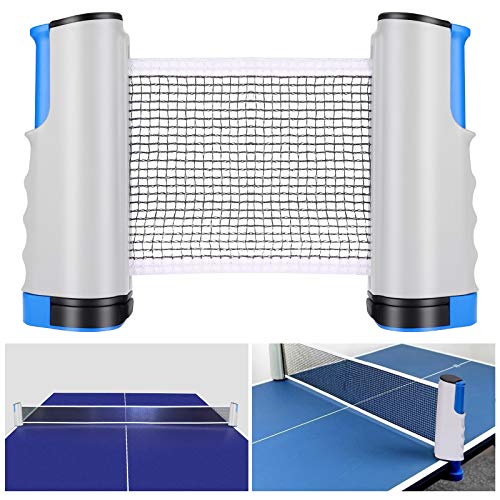 Tencoz Tischtennisnetze, Tischtennisnetz Tischtennis Netze Ausziehbar, Tisch Tennis Netze Ping Pong Net Einstellbare Länge 170(Max) x 14.5CM für Alle Arten von Tischen Grau