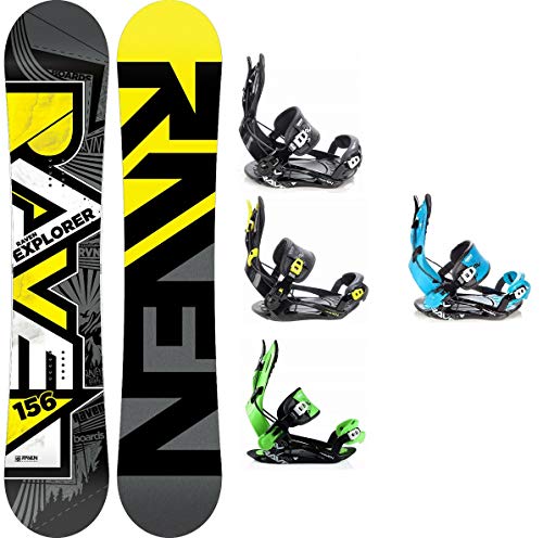 RAVEN Snowboard Set: Snowboard Explorer + Bindung Fastec FT270 (154cm + FT270 Black L)