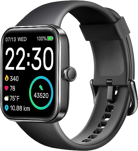 SKG Smartwatch für Damen Herren,Fitness Tracker 5ATM Schwimmen Wasserdicht,Gesundheitsmonitor Für Herzfrequenz, Blutsauerstoff, Schlaf,1,7''Touchscreen Bluetooth Fitness Watch Android iPhone, V7