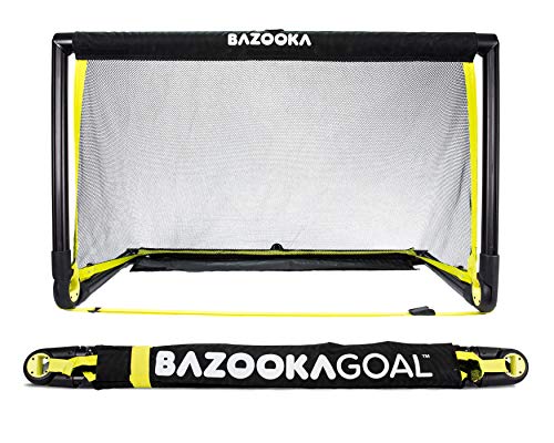 BazookaGoal Original-Fußballtor, Outdoor / Indoor-Set mit massivem Rahmen – Pop-up Aufklapptor mit 1,20 x 0,75 m
