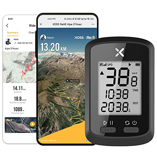 XOSS G Fahrradcomputer GPS Fahrrad Tacho Kilometerzähler Fahrrad Tracker Wasserdicht Drahtlos Rennrad MTB E Bike Fahrrad Bluetooth(G)