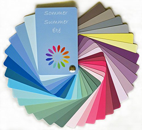 Farbpass Sommer (cool Summer) als Fächer mit 30 typgechten Farben zur Farbanalyse, Farbberatung