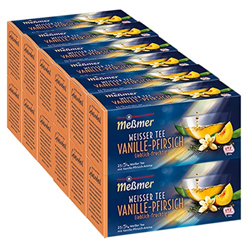 Meßmer Weißer Tee Vanille-Pfirsich 25 Teebeutel - 12 Packungen