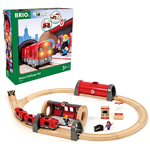 BRIO World 33513 Metro Bahn Set - Ergänzung für die BRIO Holzeisenbahn - Empfohlen ab 3 Jahren