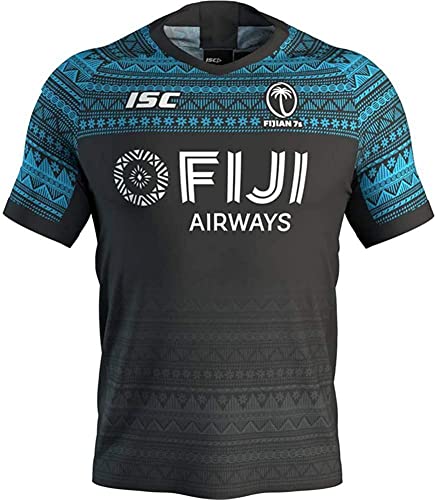 GreSeaso Herren Rugby-Trikot – 2020 Fiji Rugby-Trikot Sevens – Rugby-Trikot, Hauptgäste, Sportbekleidung, Fitnessstudio, bequeme Weste, T-Shirt, Größe 5XL, Blau