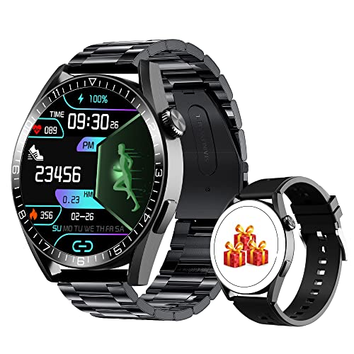 LEMFO Smartwatch Herren,1.32 Zoll Smartwatch mit telefonfunktion Smartwatch mit Schlafmonitor Pulsuhr Blutsauerstoff,Fitnessuhr Sportuhr mit Sprachassistent 360*360 HD Touchscreen für iOS und Android